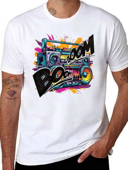 Boombox Graphic Tee - Retro Style T-Shirt