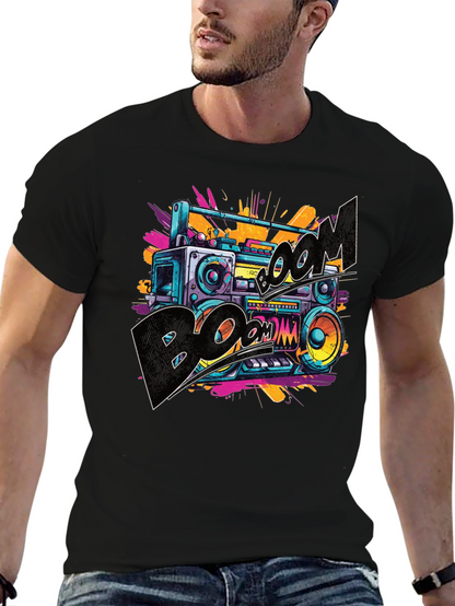 Boombox Graphic Tee - Retro Style T-Shirt