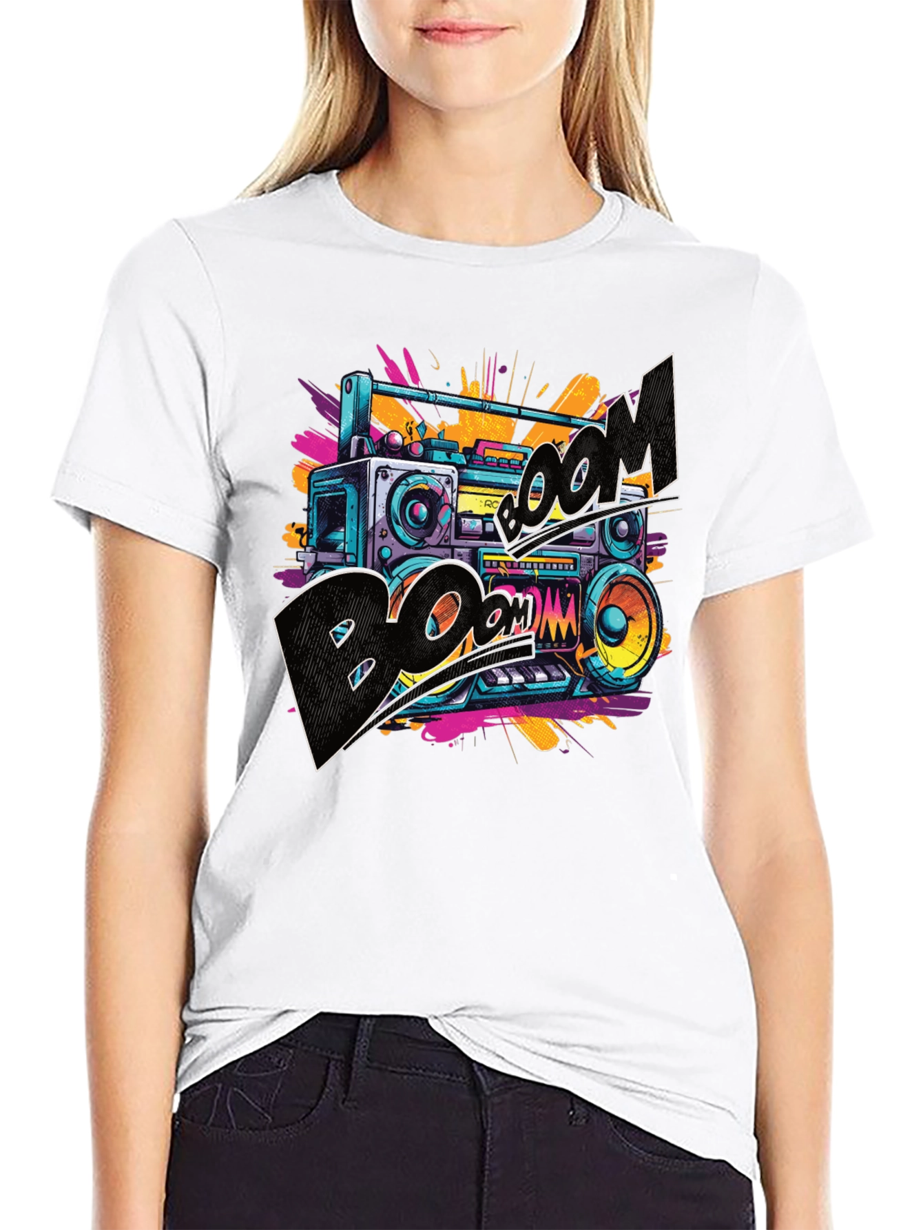 Boombox Graphic Tee - Retro Style T-Shirt