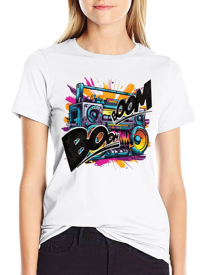 Boombox Graphic Tee - Retro Style T-Shirt