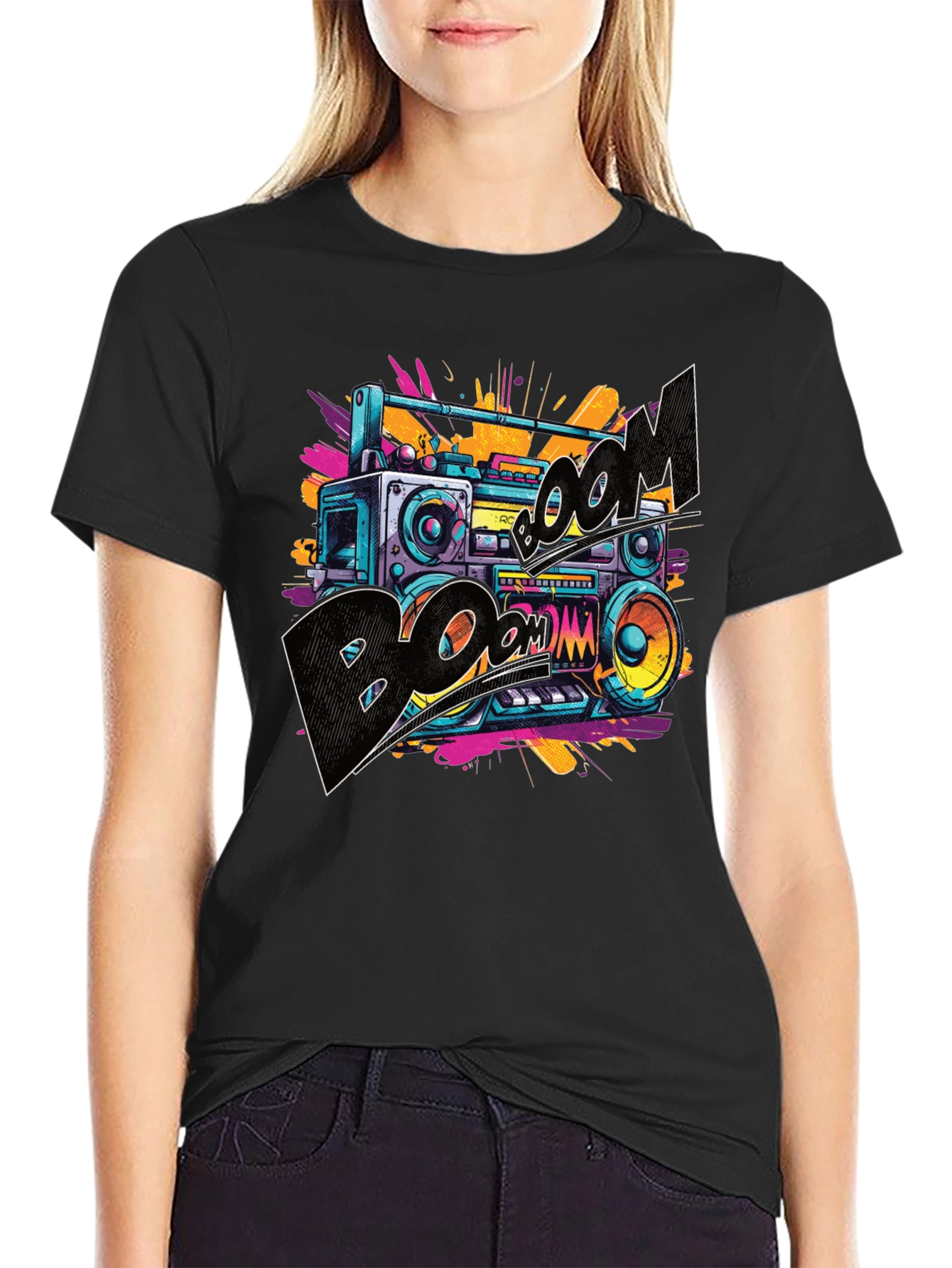 Boombox Graphic Tee - Retro Style T-Shirt
