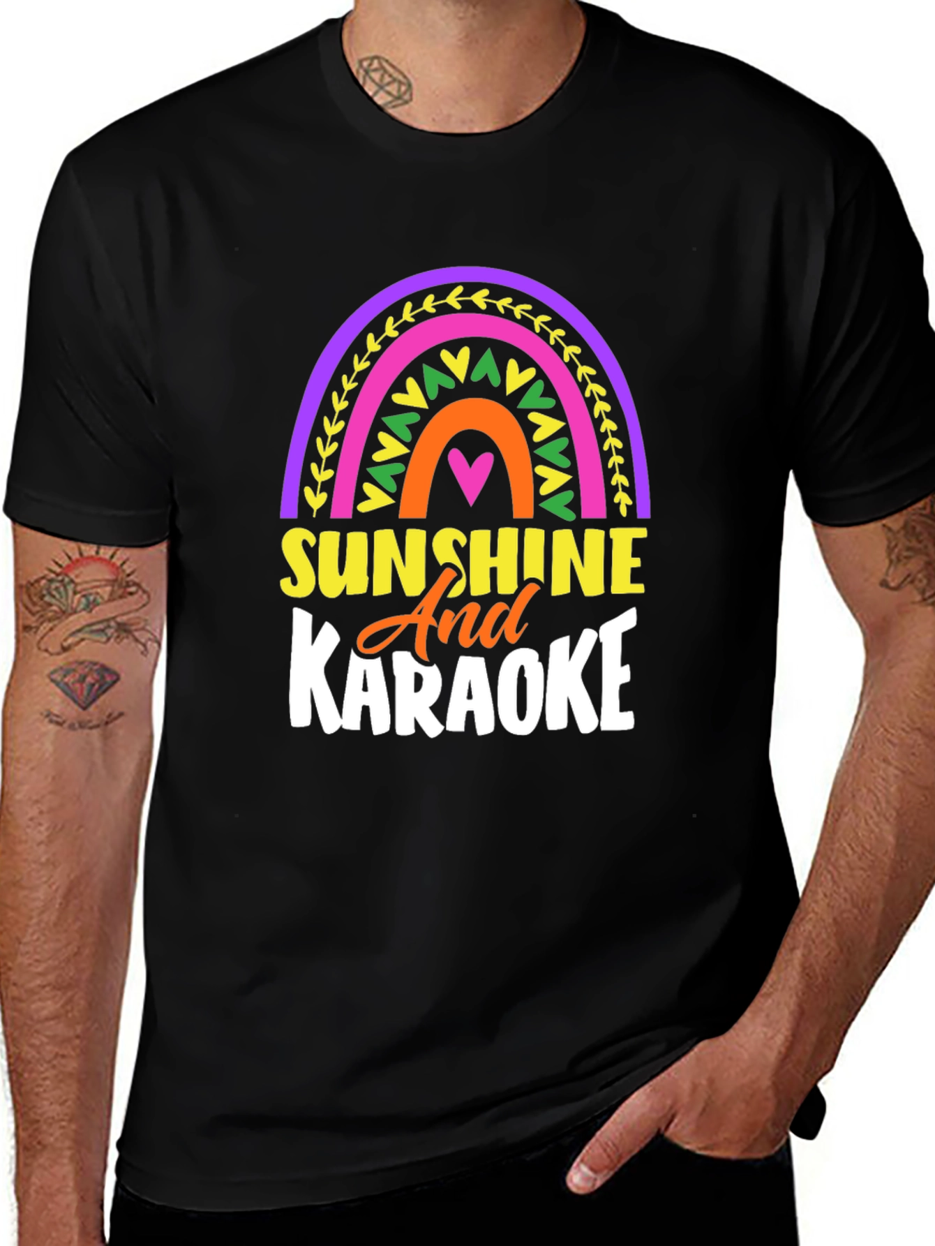 Sunshine and Karaoke T-Shirt - Fun Rainbow Design
