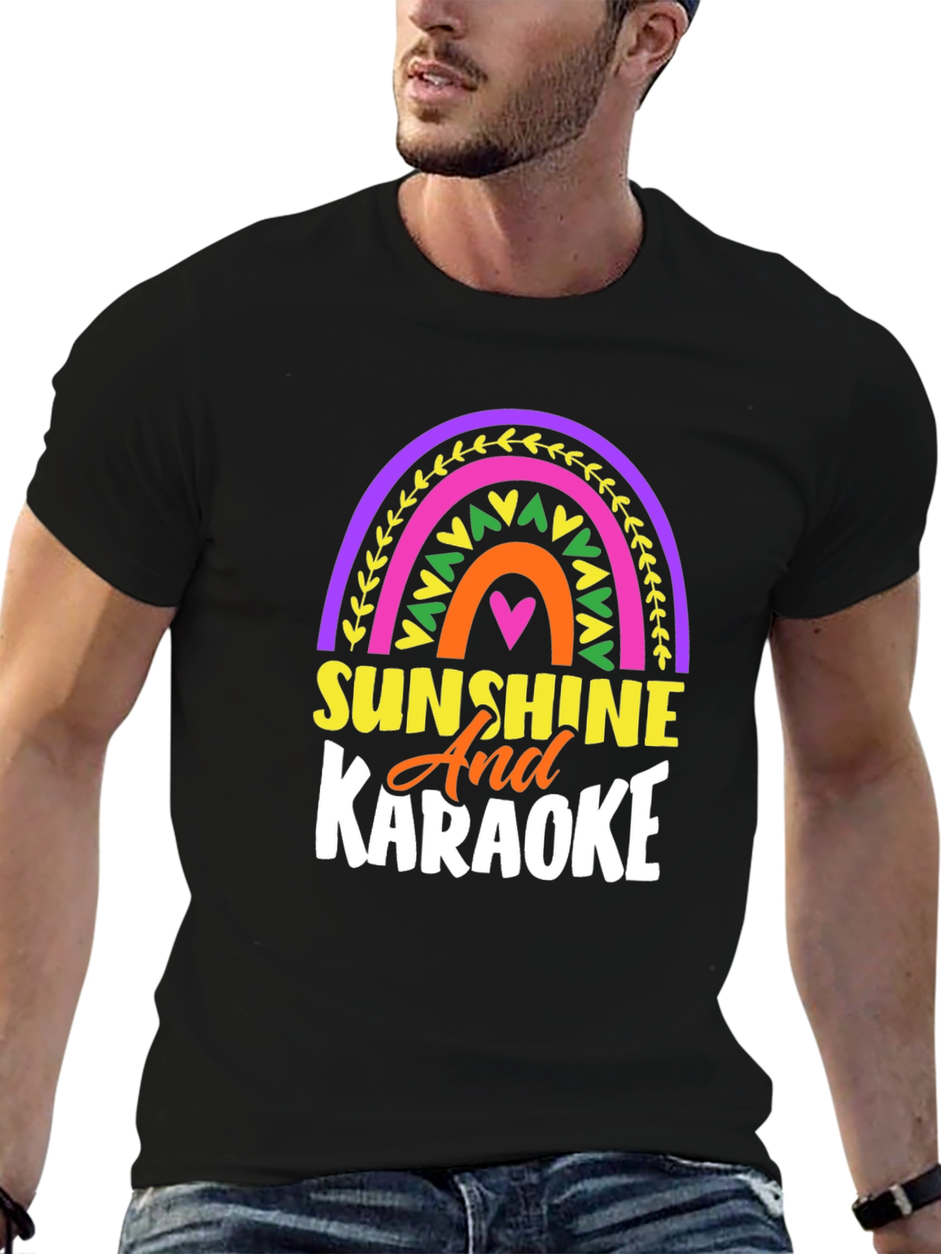 Sunshine and Karaoke T-Shirt - Fun Rainbow Design