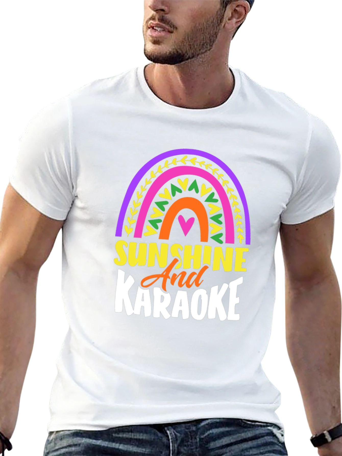 Sunshine and Karaoke T-Shirt - Fun Rainbow Design