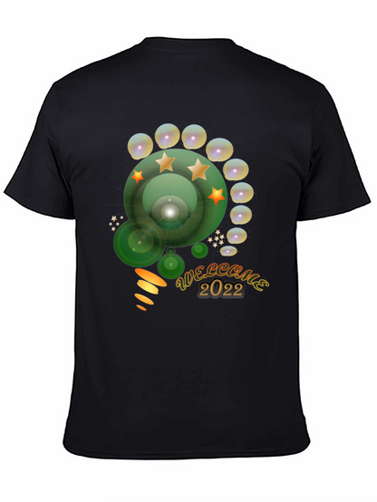 Welcome 2022 Graphic Tee - Stylish Mens Black T-Shirt