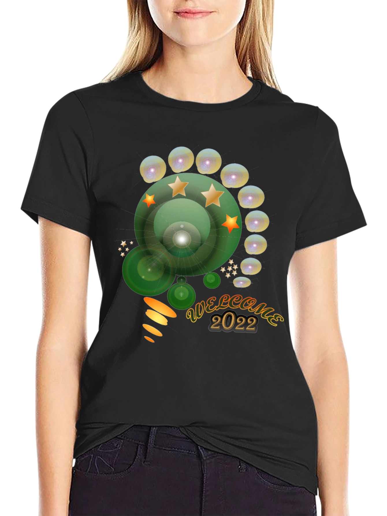 Welcome 2022 Graphic Tee - Stylish Mens Black T-Shirt