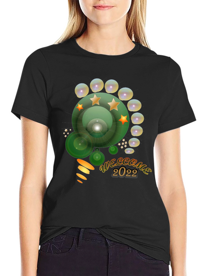 Welcome 2022 Graphic Tee - Stylish Mens Black T-Shirt