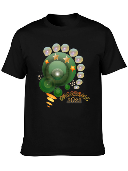 Welcome 2022 Graphic Tee - Stylish Mens Black T-Shirt
