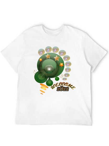 Welcome 2022 Graphic Tee - Stylish Mens Black T-Shirt