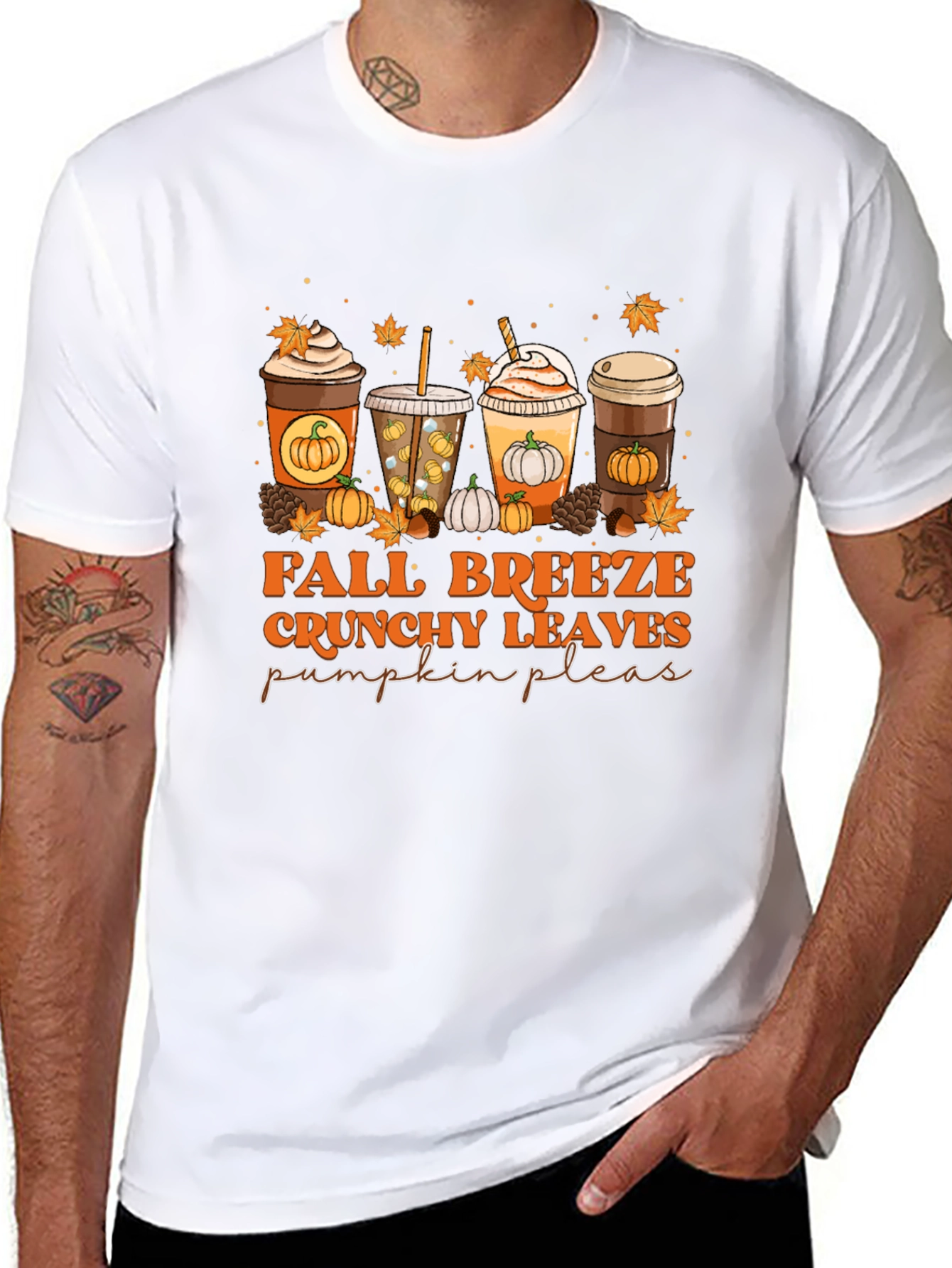 Fall Breeze Crunchy Leaves Pumpkin Please T-Shirt
