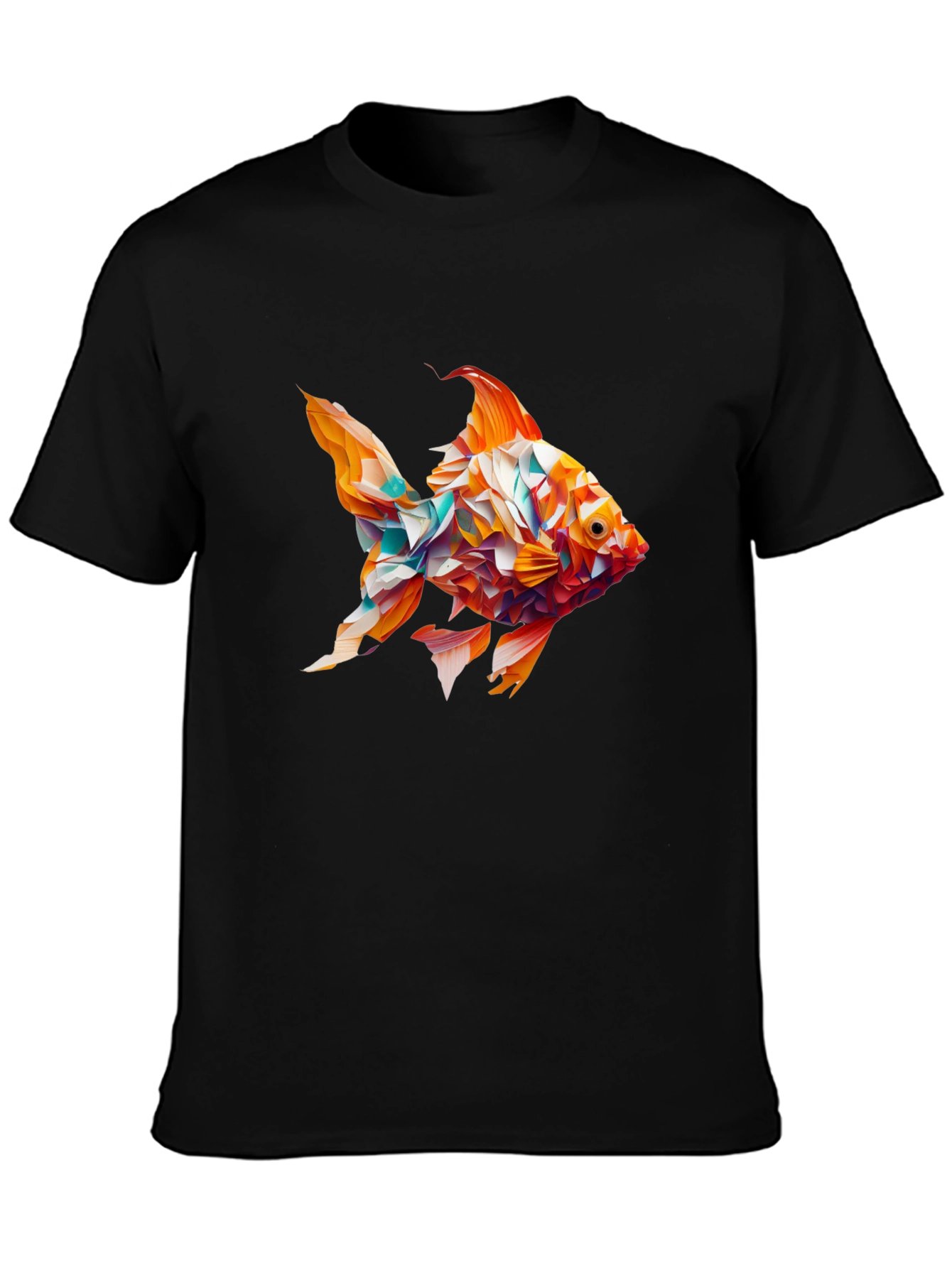 Abstract Goldfish Graphic Black T-Shirt
