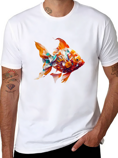 Abstract Goldfish Graphic Black T-Shirt