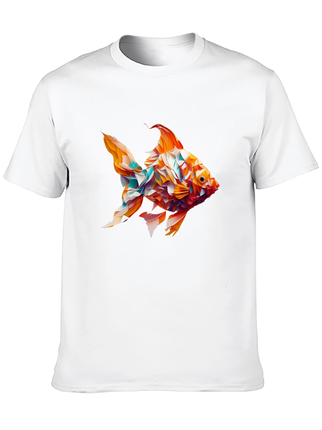 Abstract Goldfish Graphic Black T-Shirt