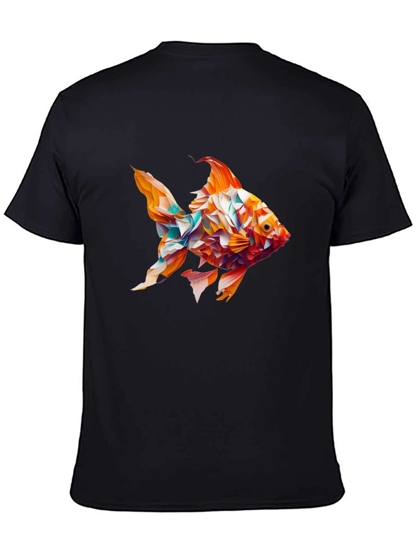 Abstract Goldfish Graphic Black T-Shirt