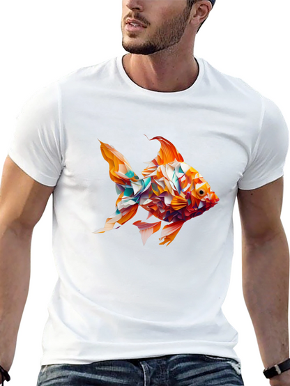 Abstract Goldfish Graphic Black T-Shirt