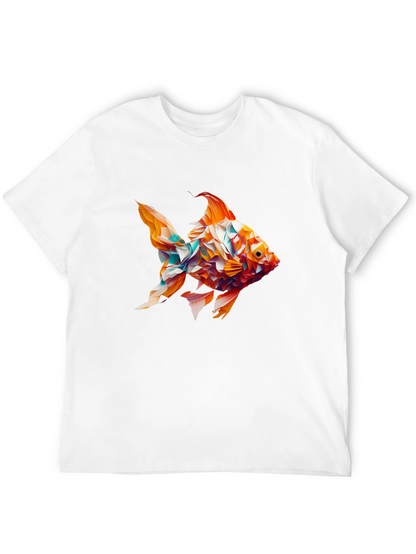 Abstract Goldfish Graphic Black T-Shirt