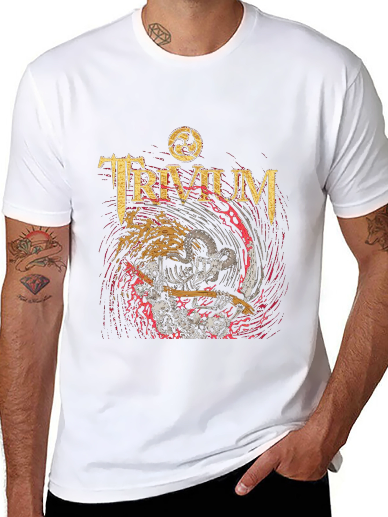 Trivium Band Tee - Skeleton Grim Reaper Rock T-Shirt