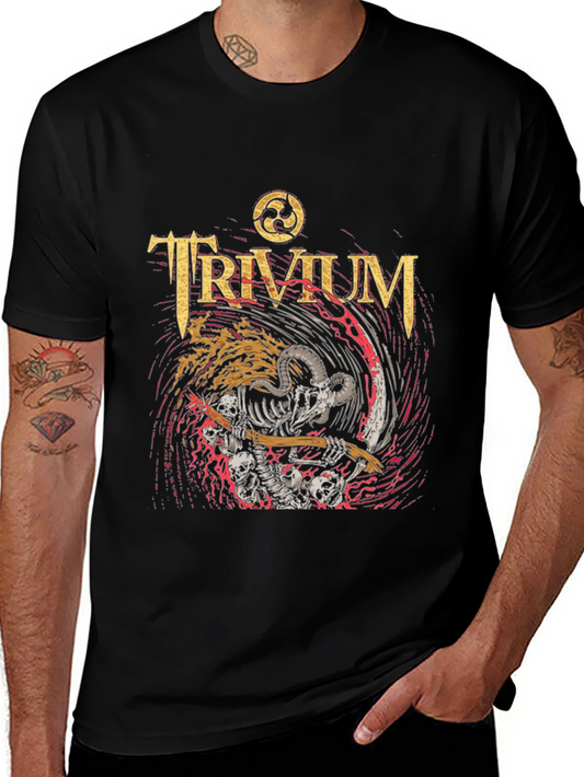 Trivium Band Tee - Skeleton Grim Reaper Rock T-Shirt