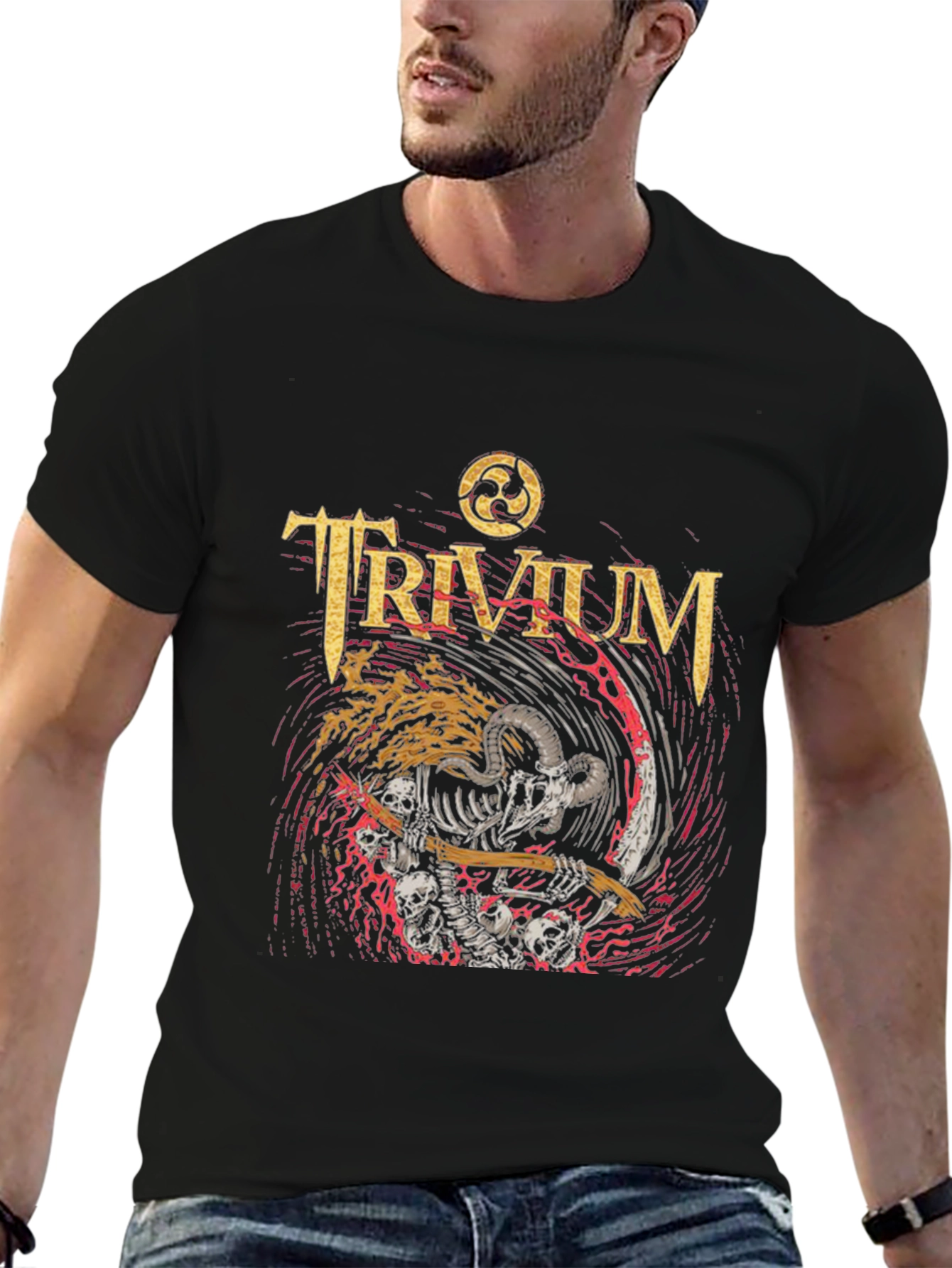 Trivium Band Tee - Skeleton Grim Reaper Rock T-Shirt