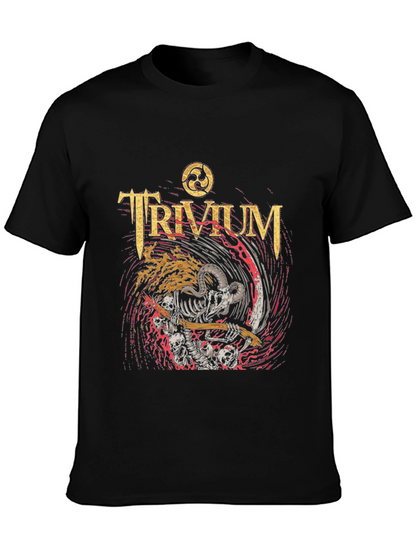 Trivium Band Tee - Skeleton Grim Reaper Rock T-Shirt