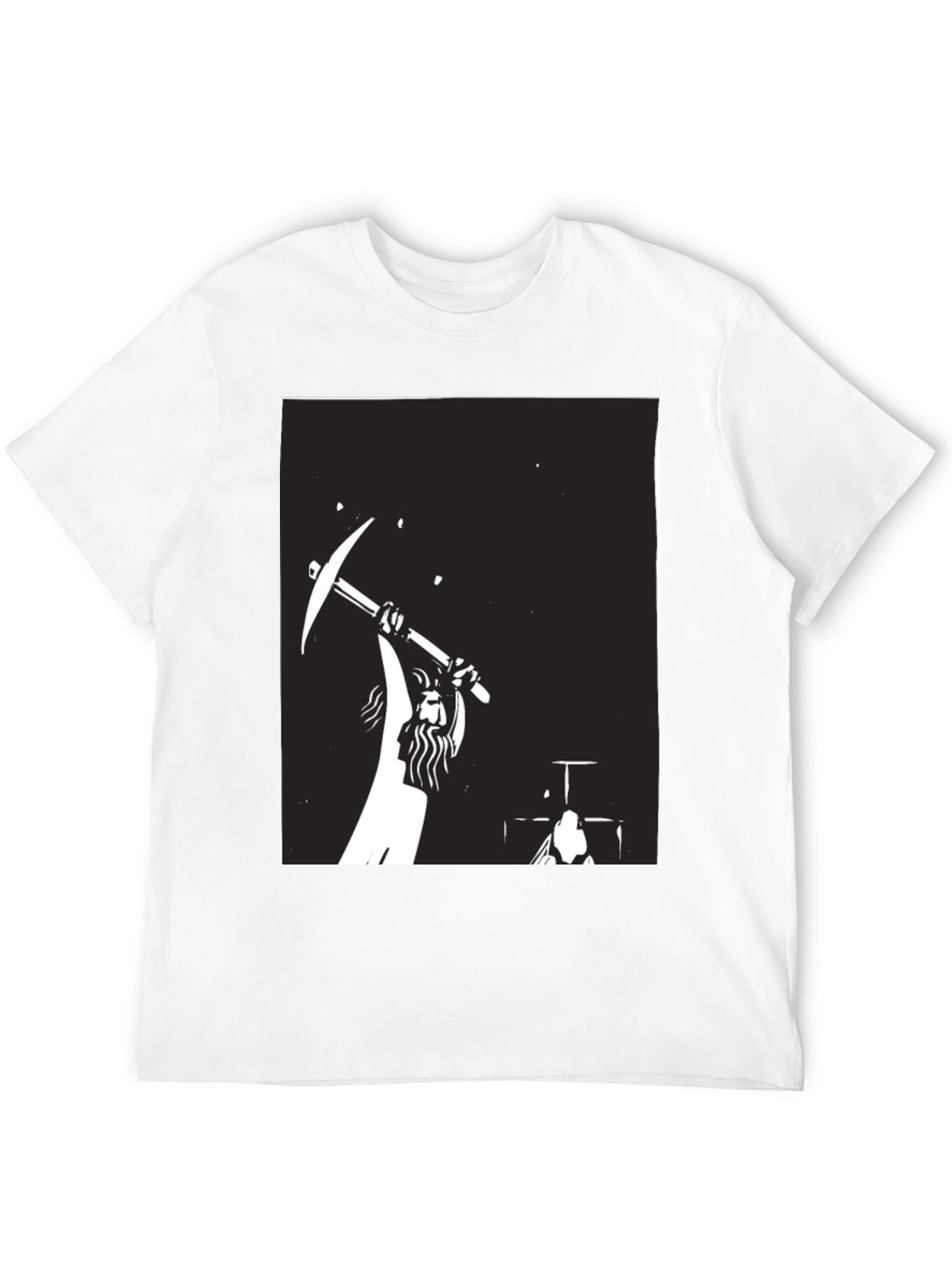 Miner Silhouette Graphic Black T-Shirt