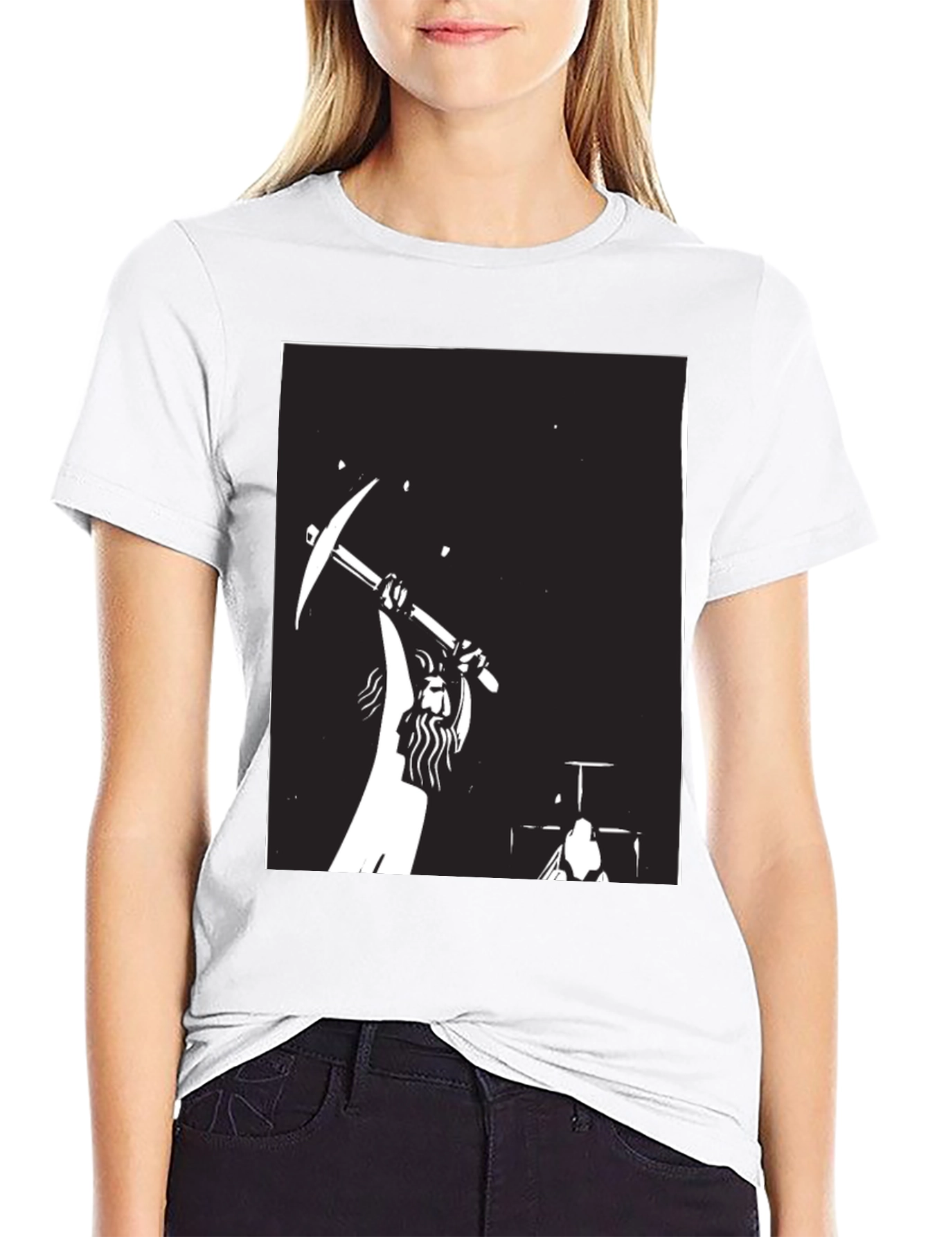 Miner Silhouette Graphic Black T-Shirt