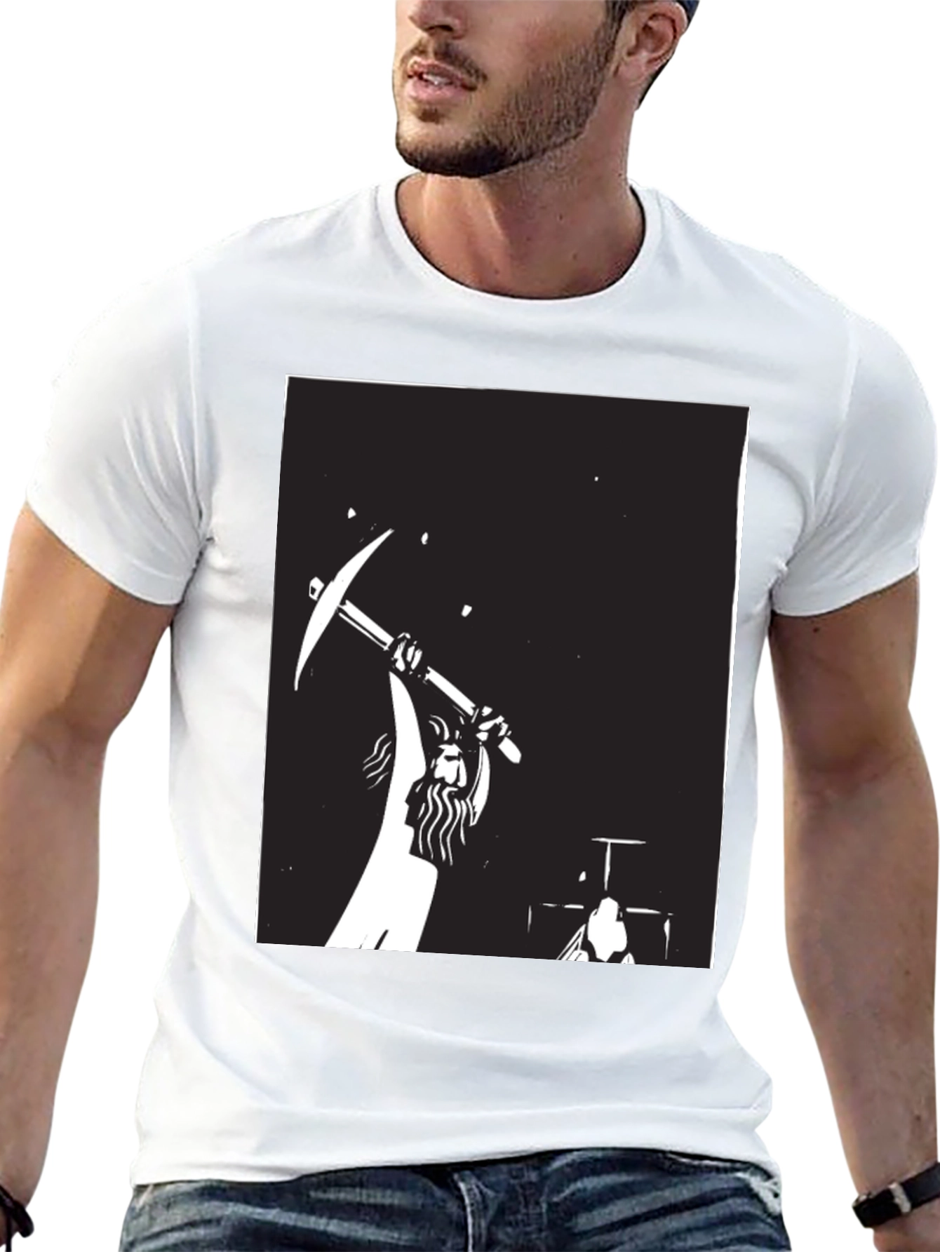 Miner Silhouette Graphic Black T-Shirt