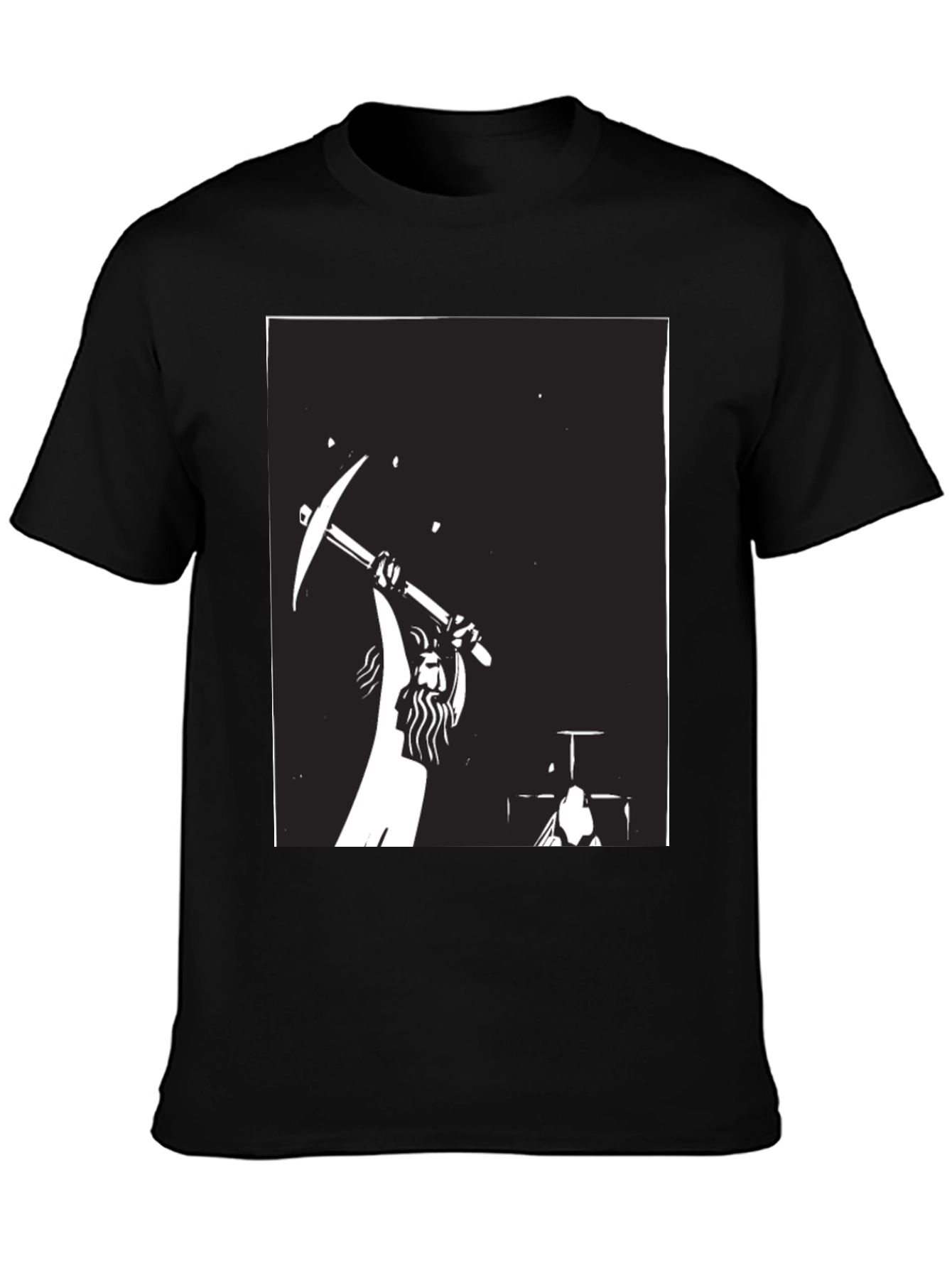 Miner Silhouette Graphic Black T-Shirt