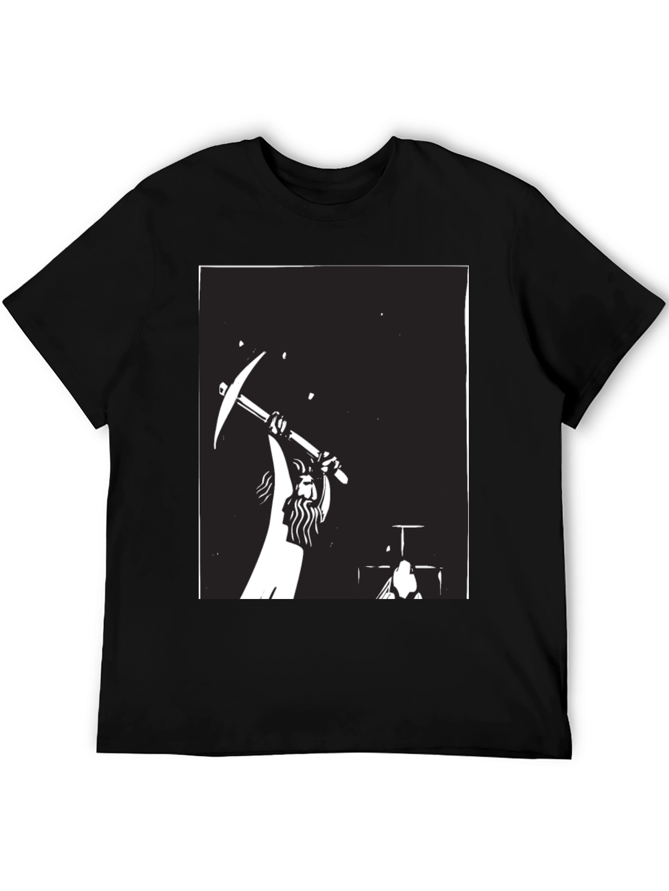 Miner Silhouette Graphic Black T-Shirt