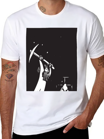 Miner Silhouette Graphic Black T-Shirt