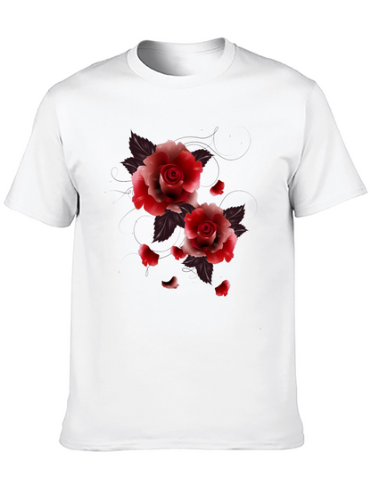 Black Floral Roses Graphic Tee