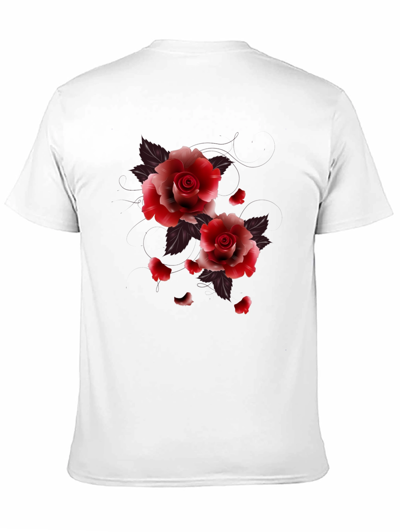 Black Floral Roses Graphic Tee