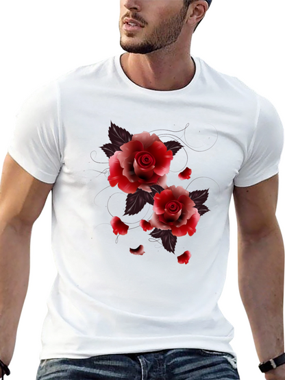 Black Floral Roses Graphic Tee