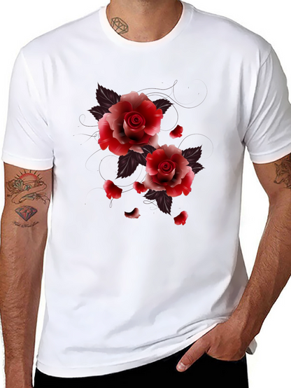 Black Floral Roses Graphic Tee