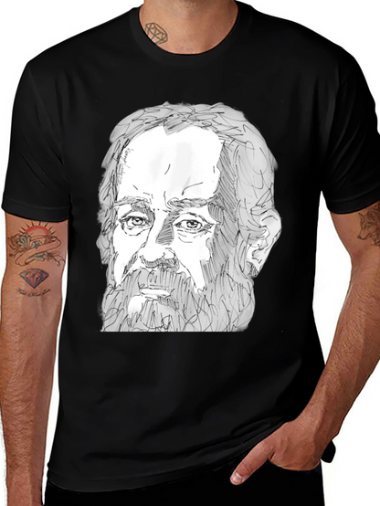 Sketch Portrait Black T-Shirt