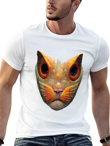 Abstract Cat Graphic T-Shirt