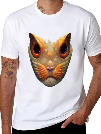 Abstract Cat Graphic T-Shirt