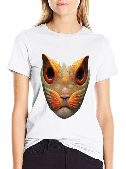 Abstract Cat Graphic T-Shirt
