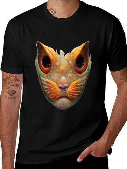 Abstract Cat Graphic T-Shirt
