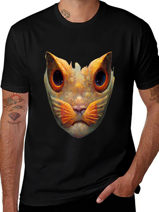 Abstract Cat Graphic T-Shirt