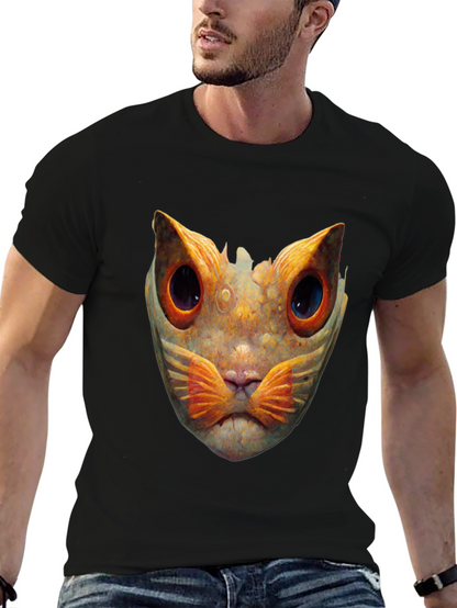 Abstract Cat Graphic T-Shirt