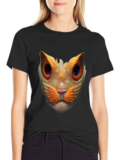 Abstract Cat Graphic T-Shirt