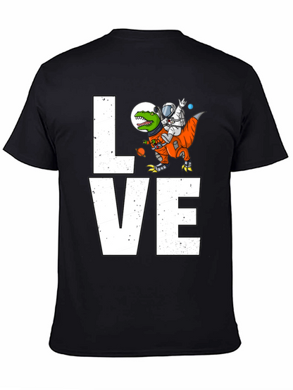 Astronaut Riding Dinosaur LOVE T-Shirt