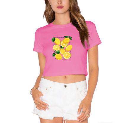 Juicy Sicily Lemon Fruit Graphic Cropped T?Shirt