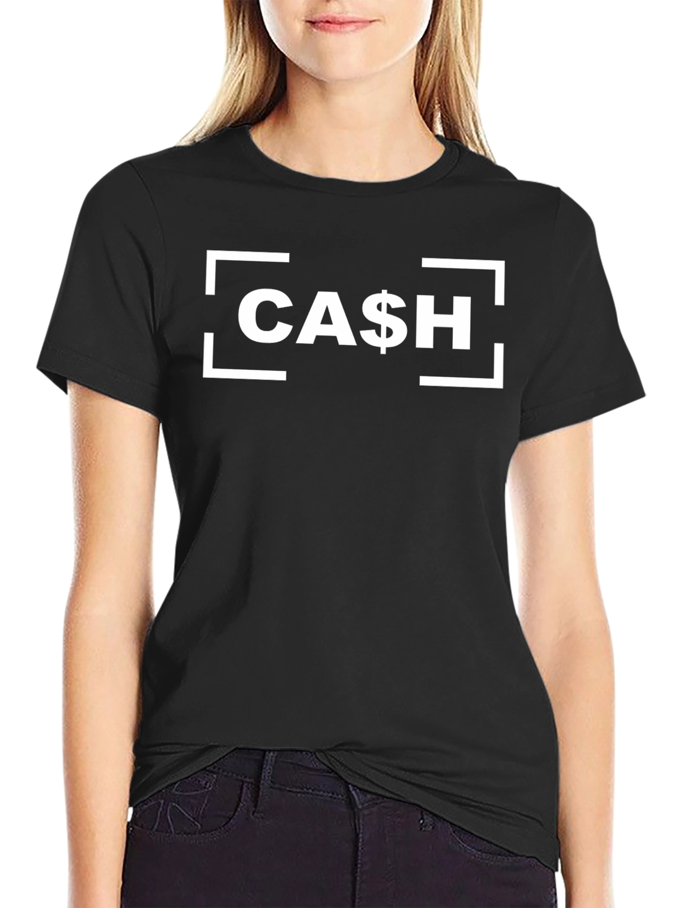 CASH Graphic Tee - Money Themed Black T-Shirt