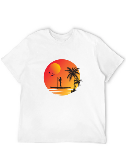 Sunset Paddleboard Graphic Tee - Black