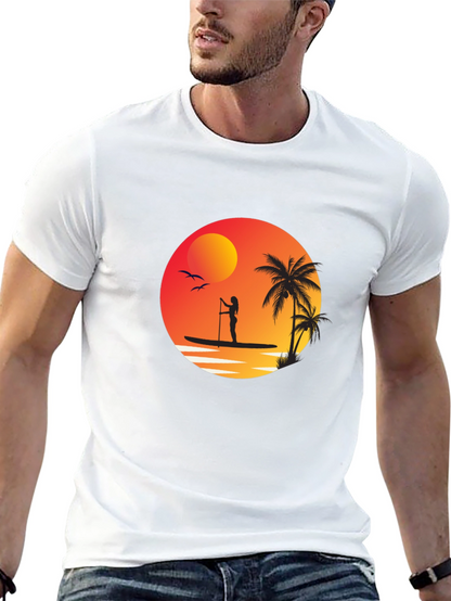 Sunset Paddleboard Graphic Tee - Black