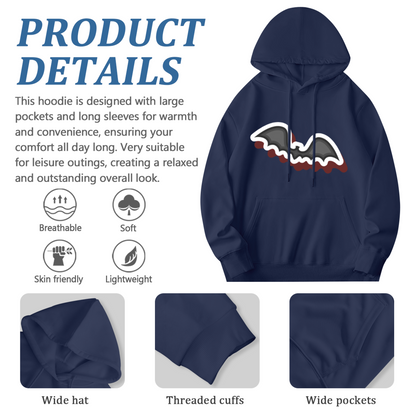 Unisex Graphic Hoodie - Navy Blue Hoodie