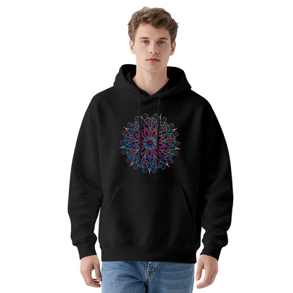 Neon Psychedelic Mandala Swirl Hoodie