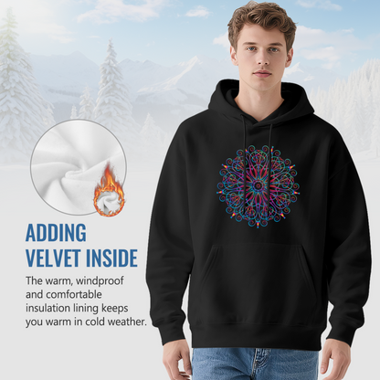 Neon Psychedelic Mandala Swirl Hoodie